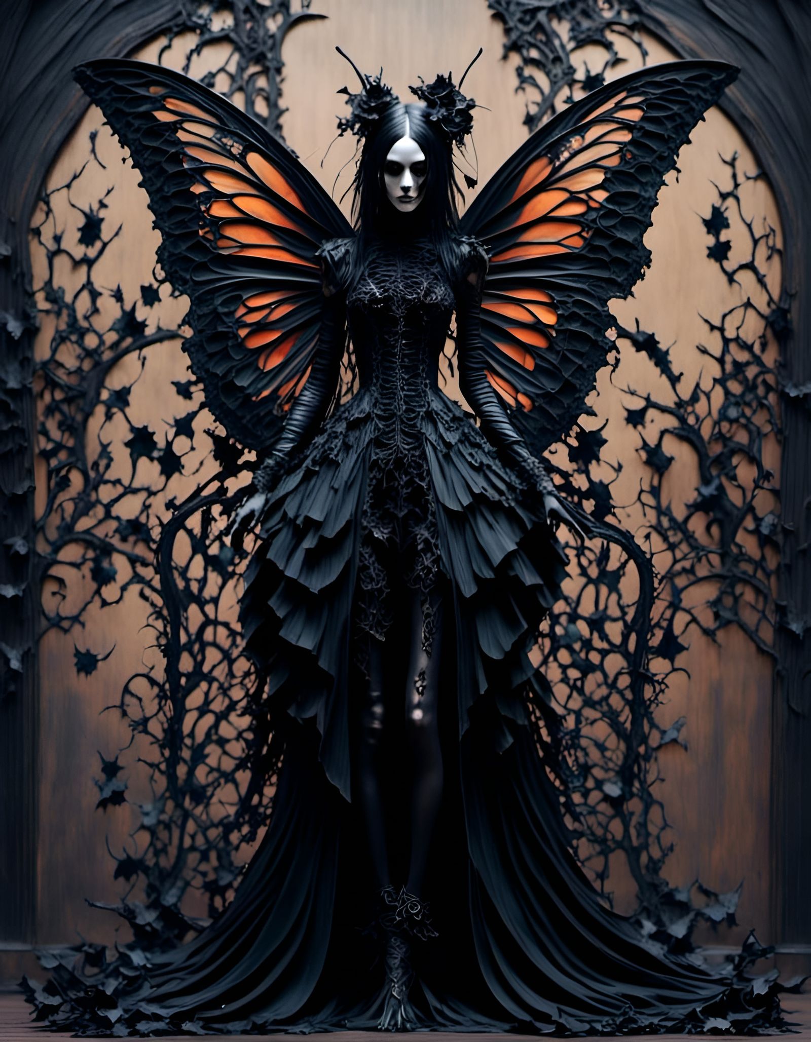Gothic Butterfly: Hyperdetailed, Dark, Life and Death