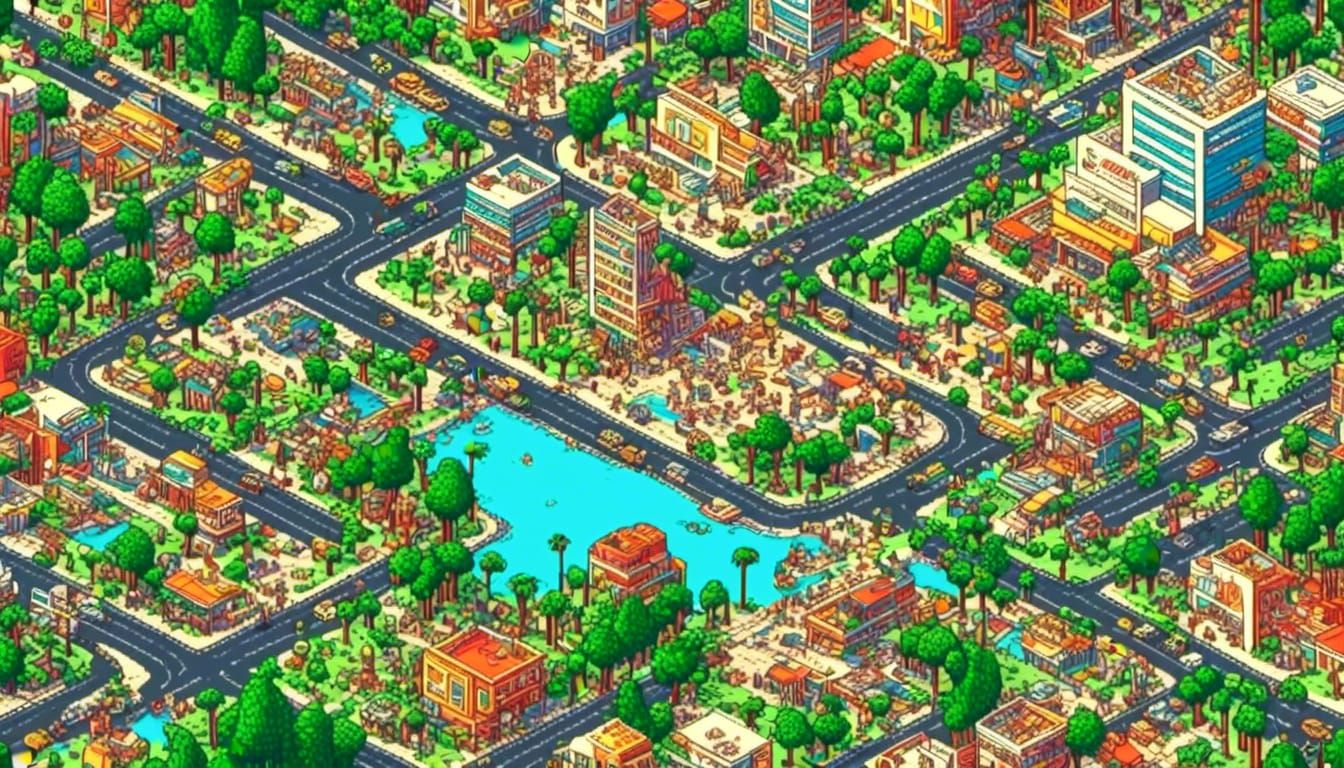 <lora:Pop art:1.0> <lora:Pixel style:1.0> A pixelated virtua...