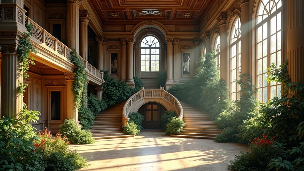 Vibrant Victorian University Building in Photorealistic Styl...