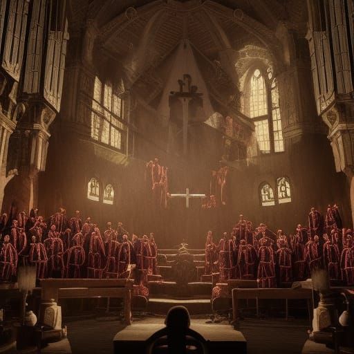 Epic Cinematic Zombies Church Choir in Maximalist Digital St...