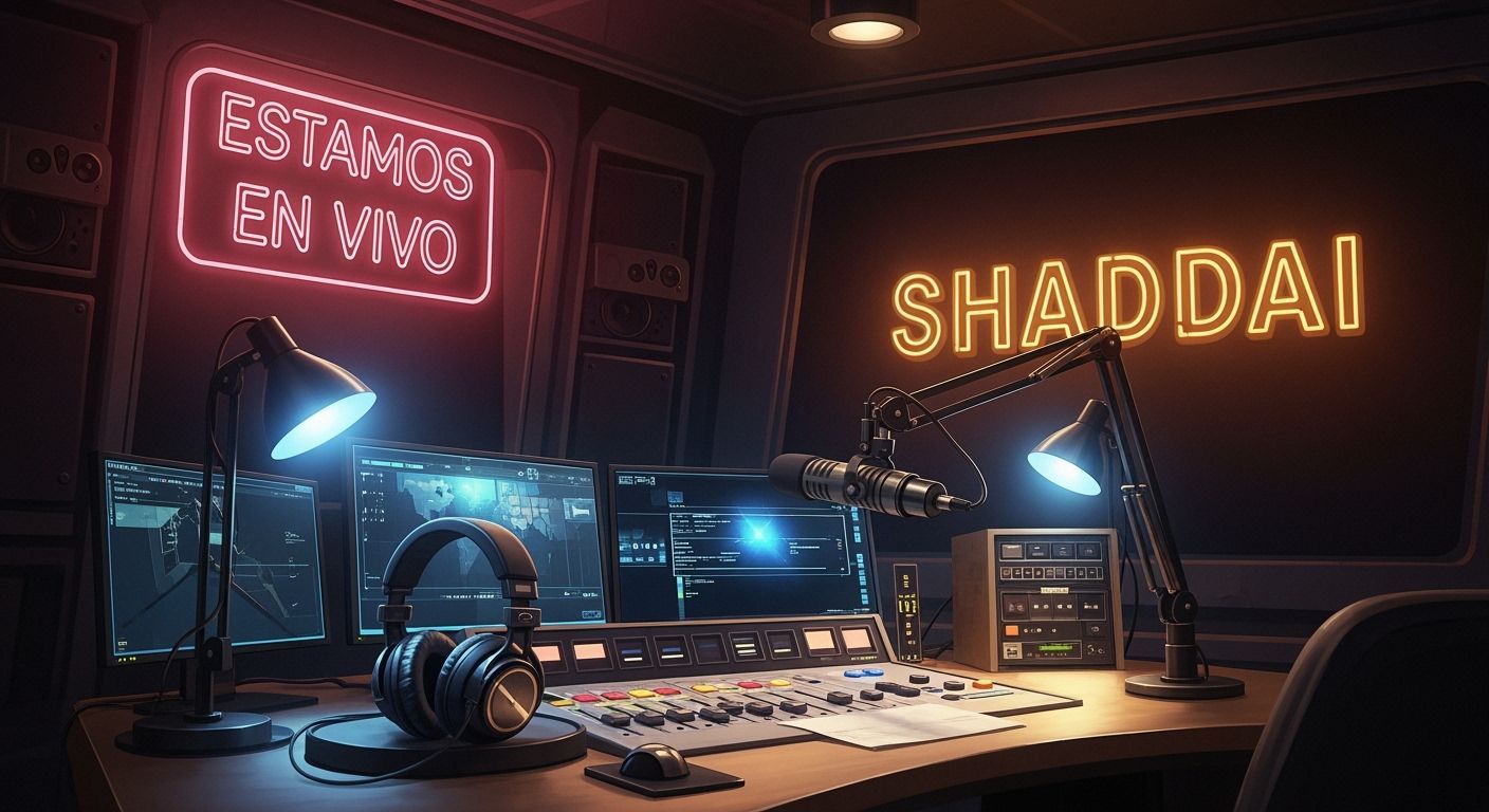 Modern Radio Booth Broadcasting Live, Matte Painting