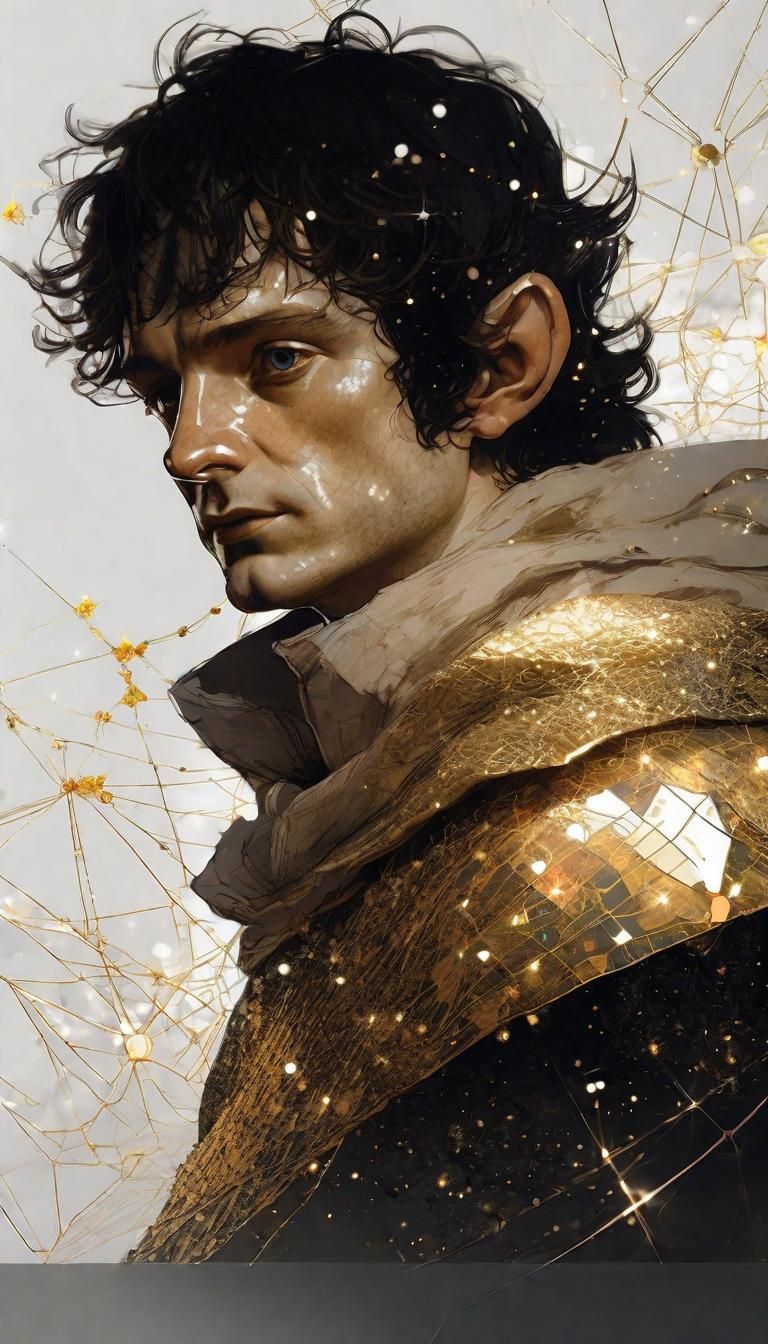 Elegant Christmas Fantasy: Isekai Frodo in Golden Splendor