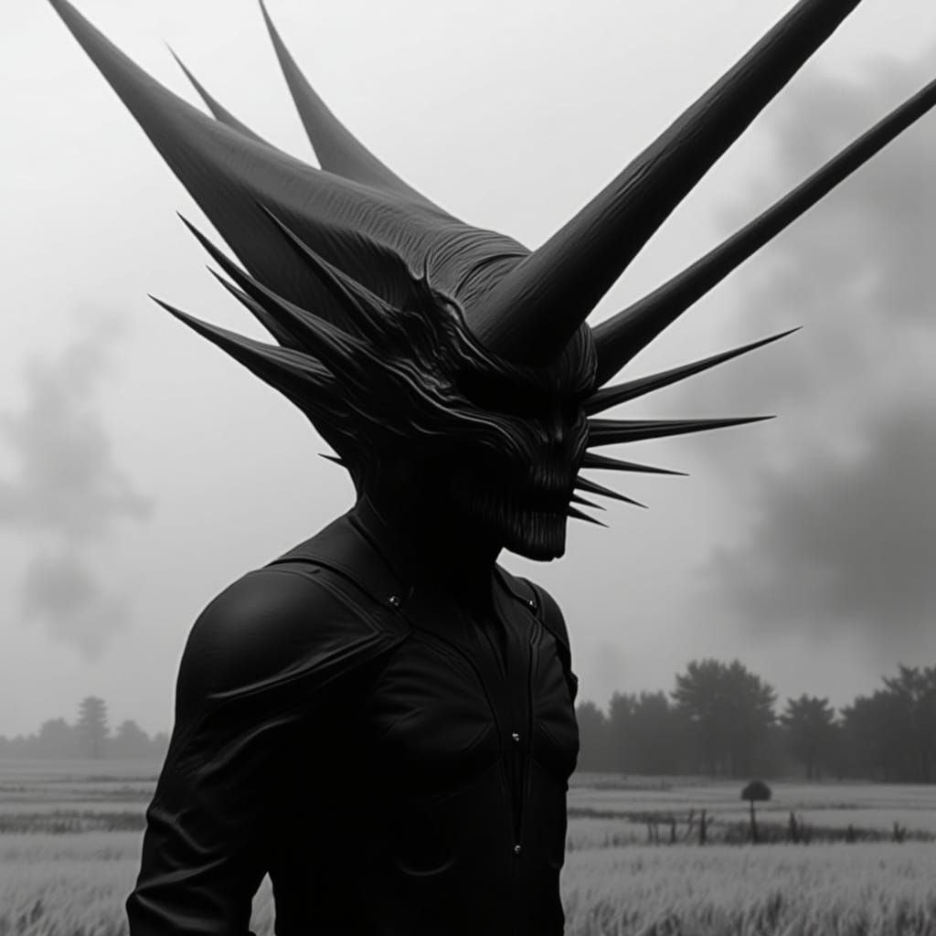 Dark Fantasy Sci-Fi Alien in H.R. Giger Style with Hyper-Rea...