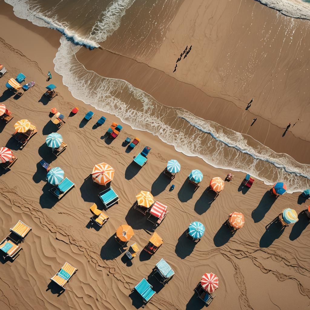 Vibrant Fantasy Beach Scene with Glowing Sunlight