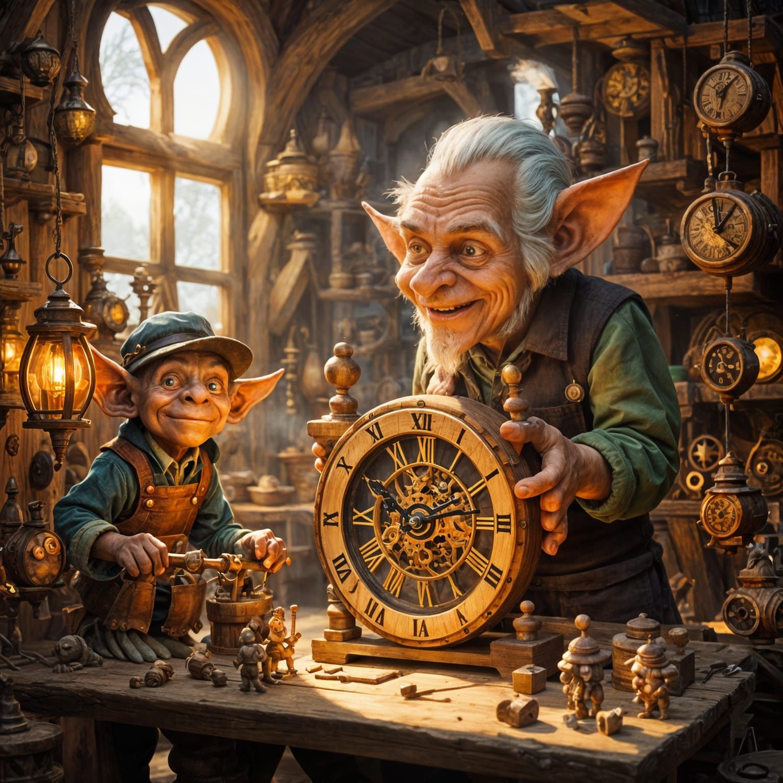 Goblin Clockmaker's Workshop: A 3D Render