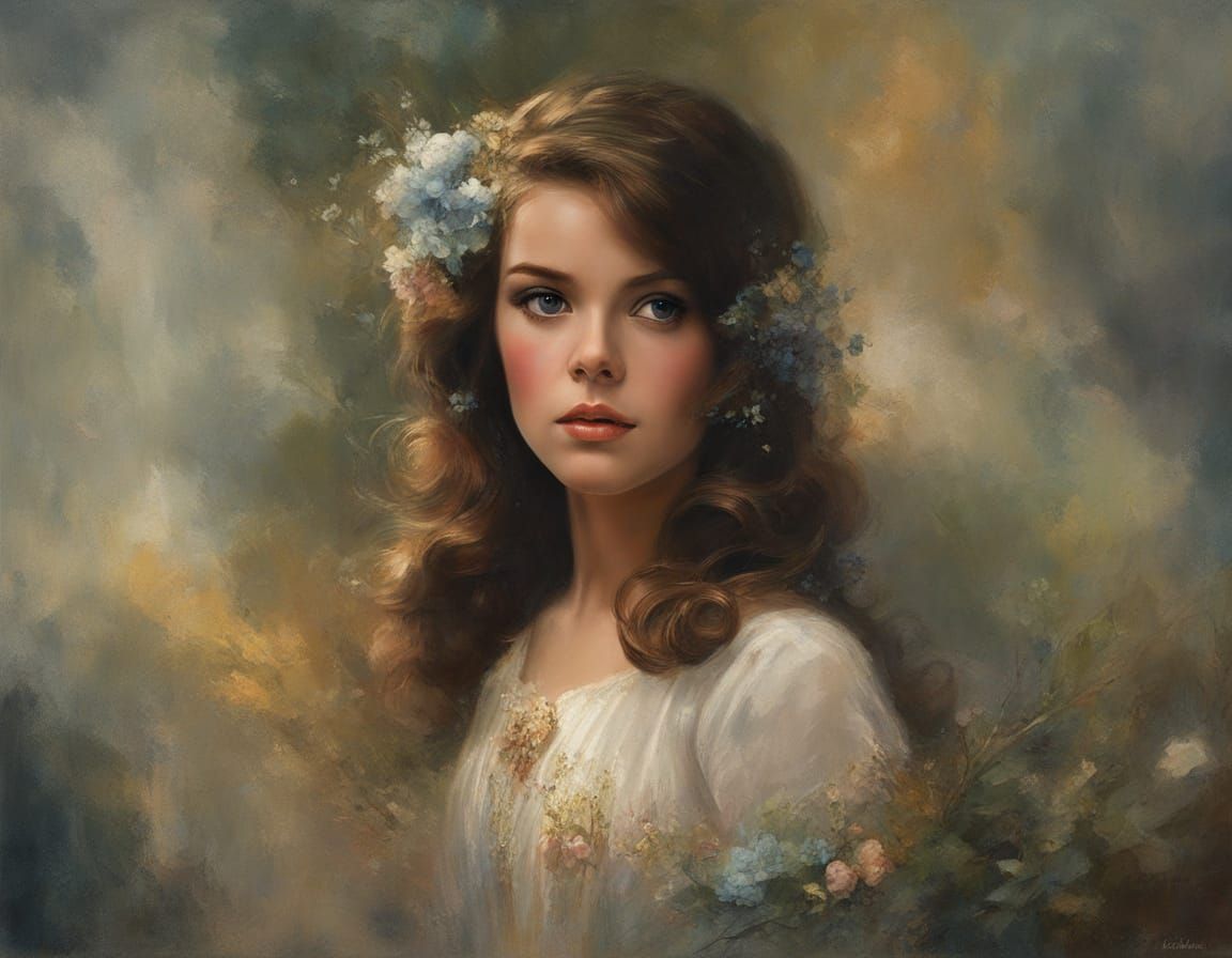 Natalie Wood Portrait in Dreamy Hyperrealistic Impasto Style