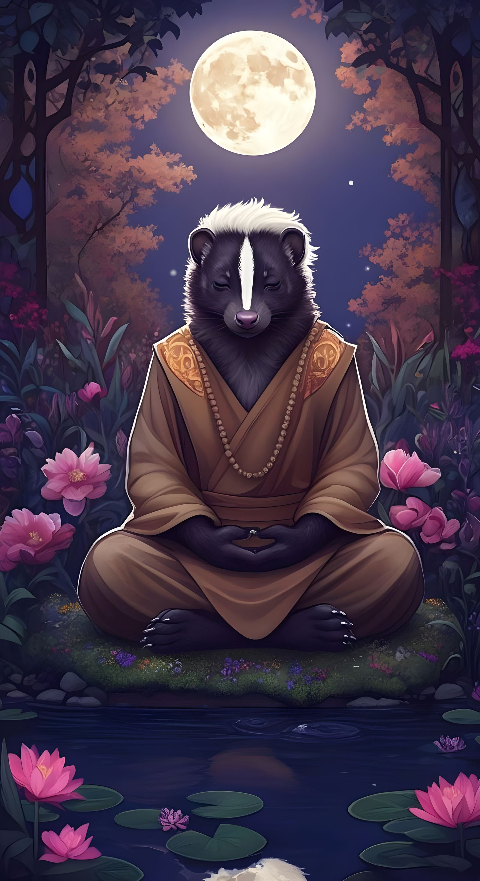 Meditative Art Nouveau Monk