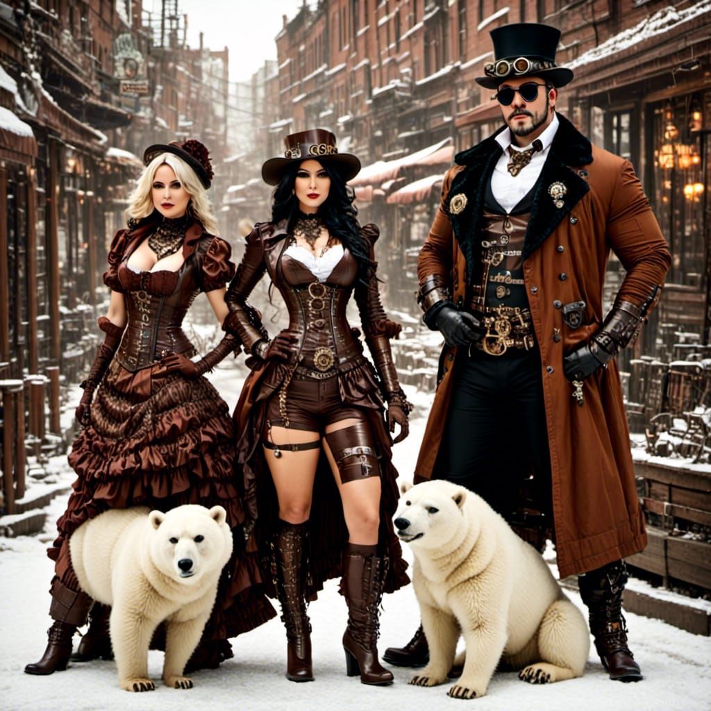 Steampunk Polar Bears: A Family of Inventive Adventurers