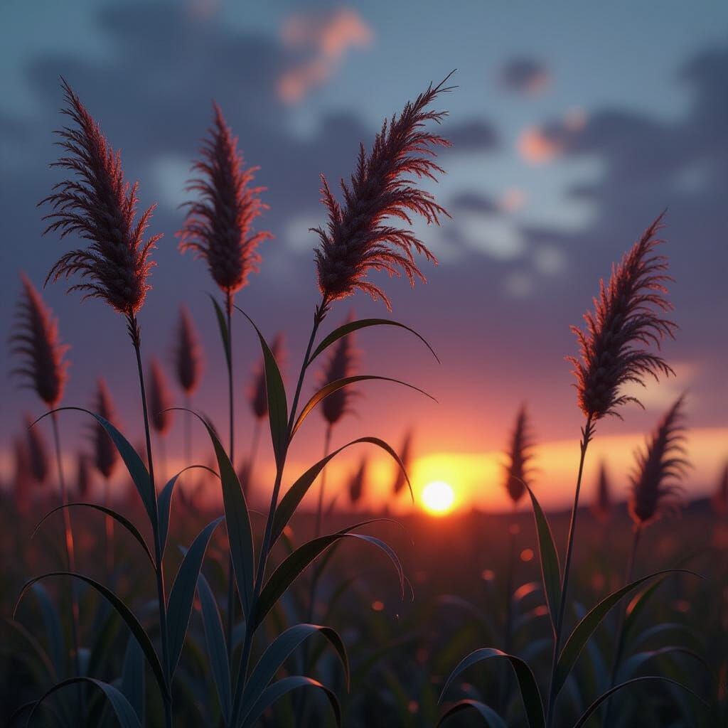 Eerie Whispering Reeds in Dark Fantasy Concept Art