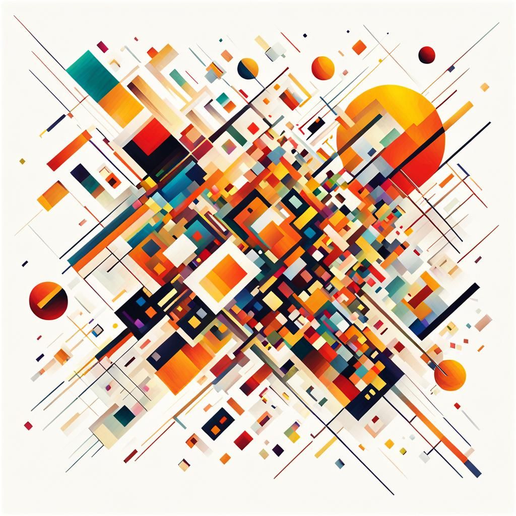 Intricate Pixel Art Reimagines Kandinsky's Geometric Vision