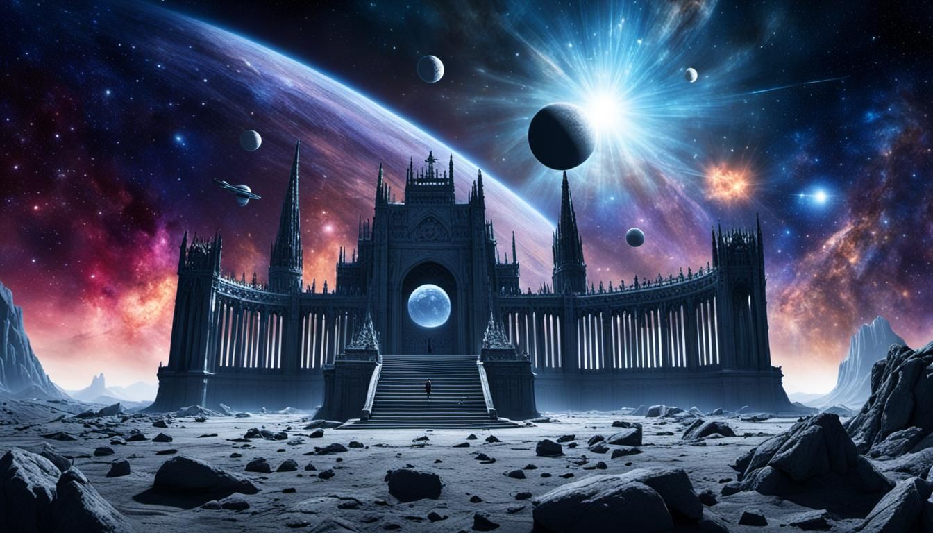 Ethereal Throne Chamber Among Celestial Bodies