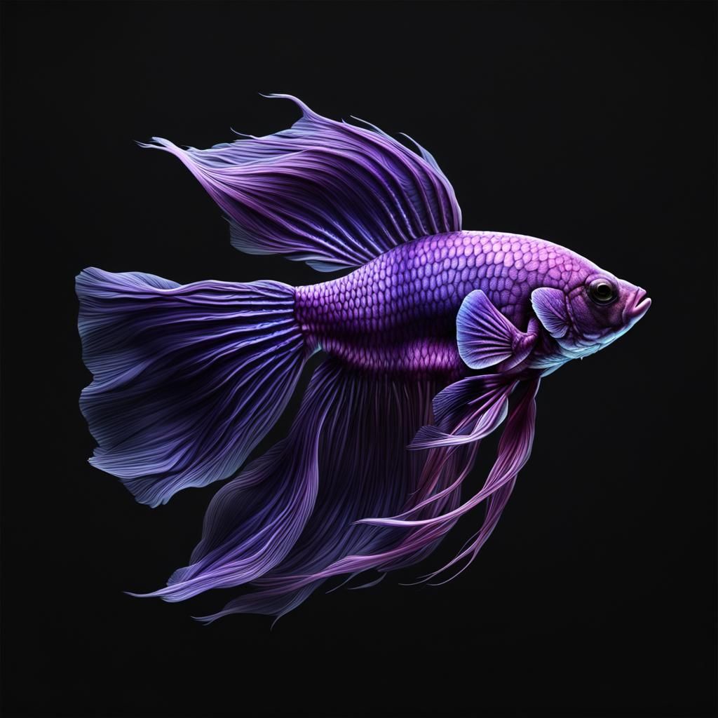 Vibrant Purple Anatomy of the Beta Fish