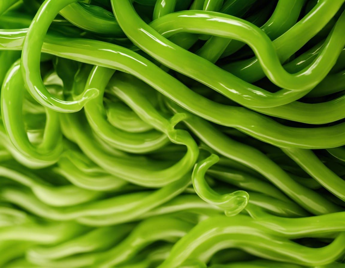 Shiny Green Silicone Tentacles in Vibrant Focus