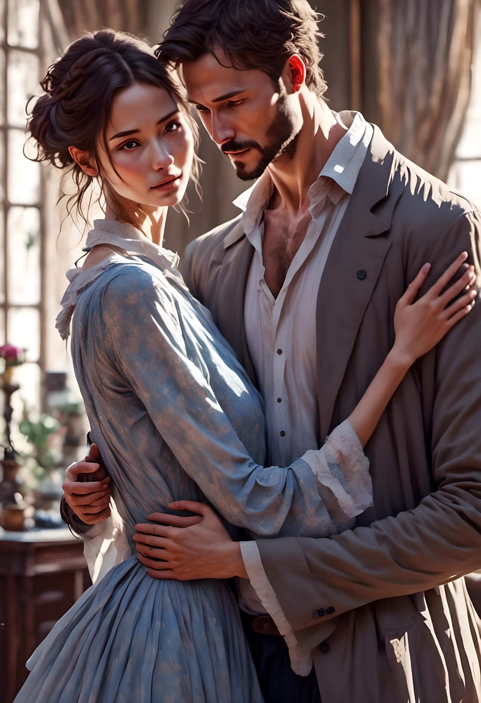 Wife in Vintage Fantasy Fashion Giving a Knowing Look