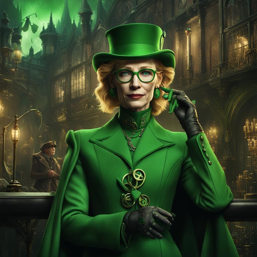 Cate Blanchett as the Riddler in Vibrant Fantasy Concept Art