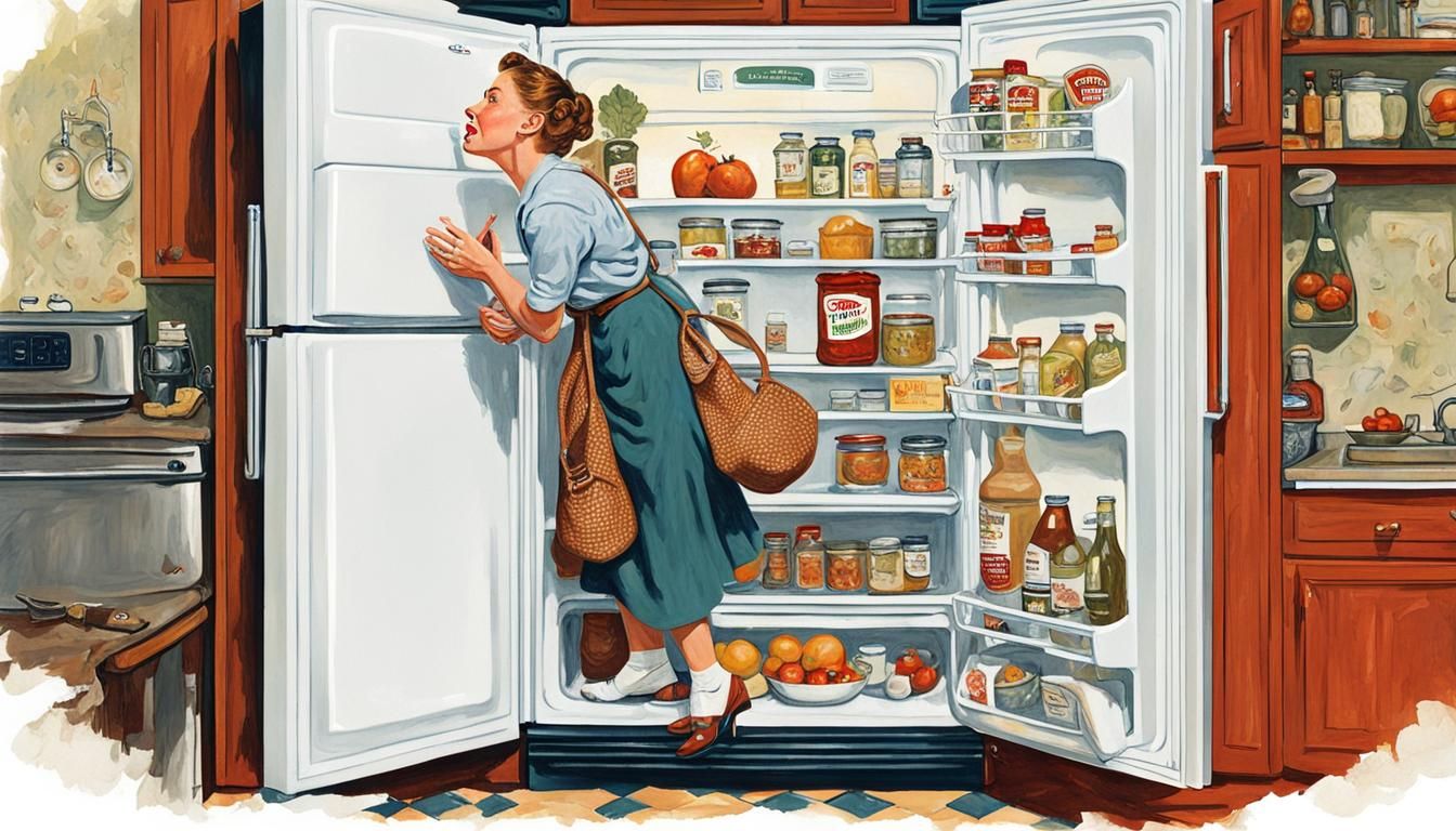 Cozy Home Scene with a Hint of Deception in Norman Rockwell....