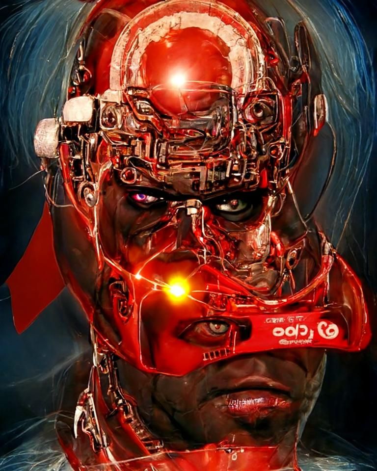 Metallic Humanoid in Futuristic Landscape