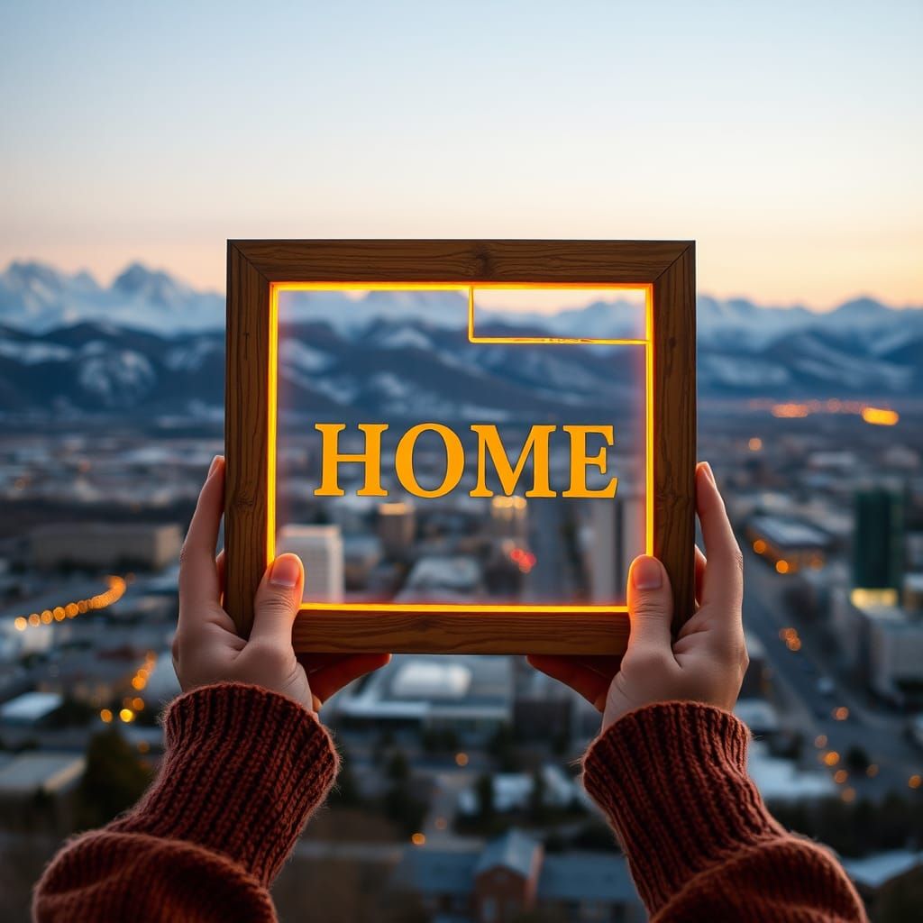 Utah Home Scene with Warm Ambiance and Cinematic Lighting