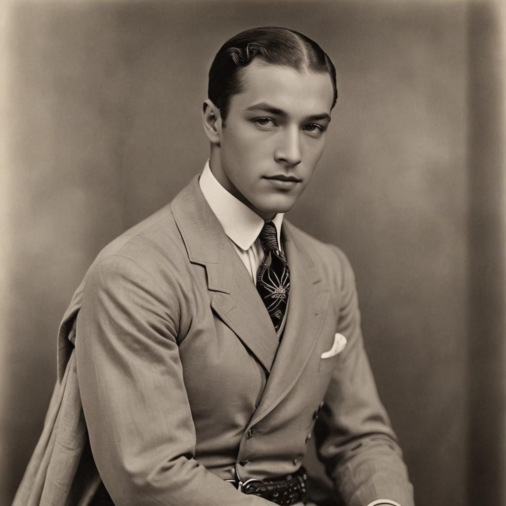 Rudolph Valentino: Silent Film Icon in Dapper Attire