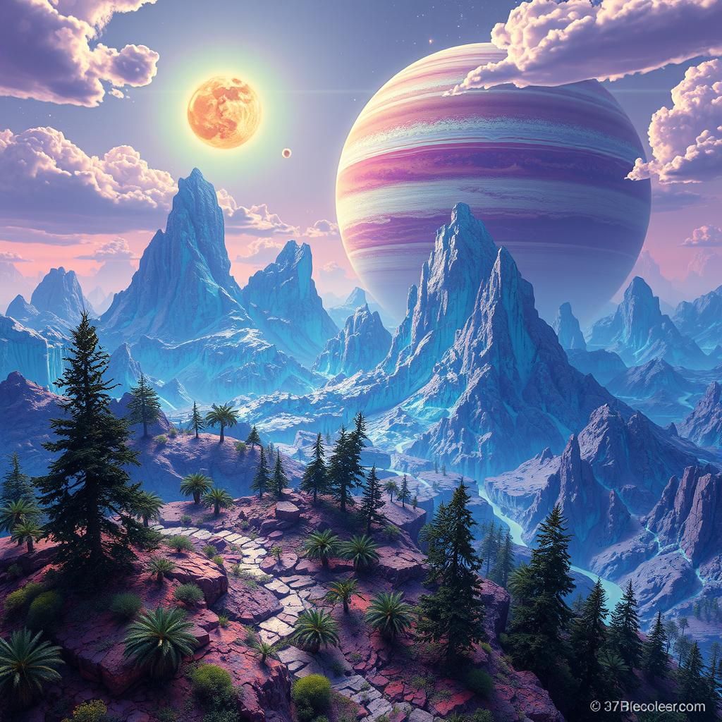 Landscape from Jupiter's Cosmos in Vibrant Color