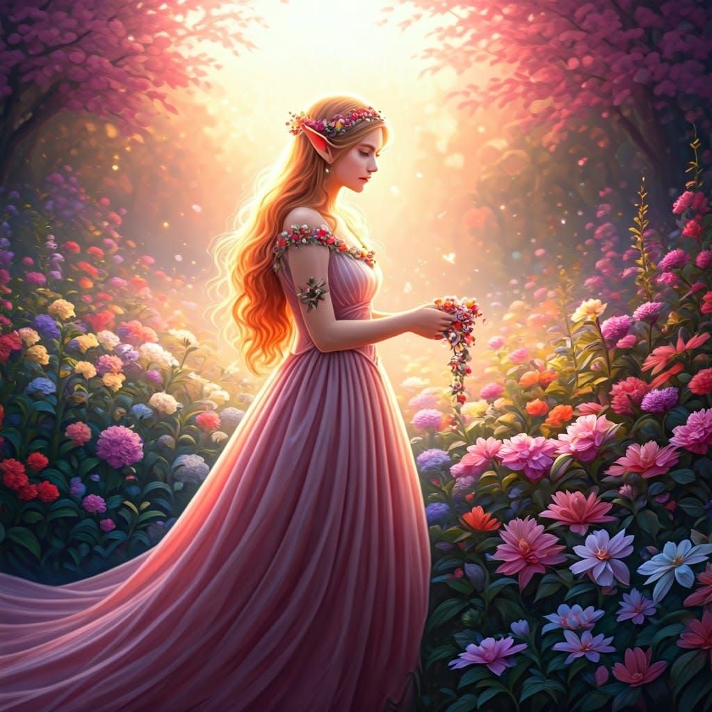 Ethereal Maiden in Vibrant Fey Realm