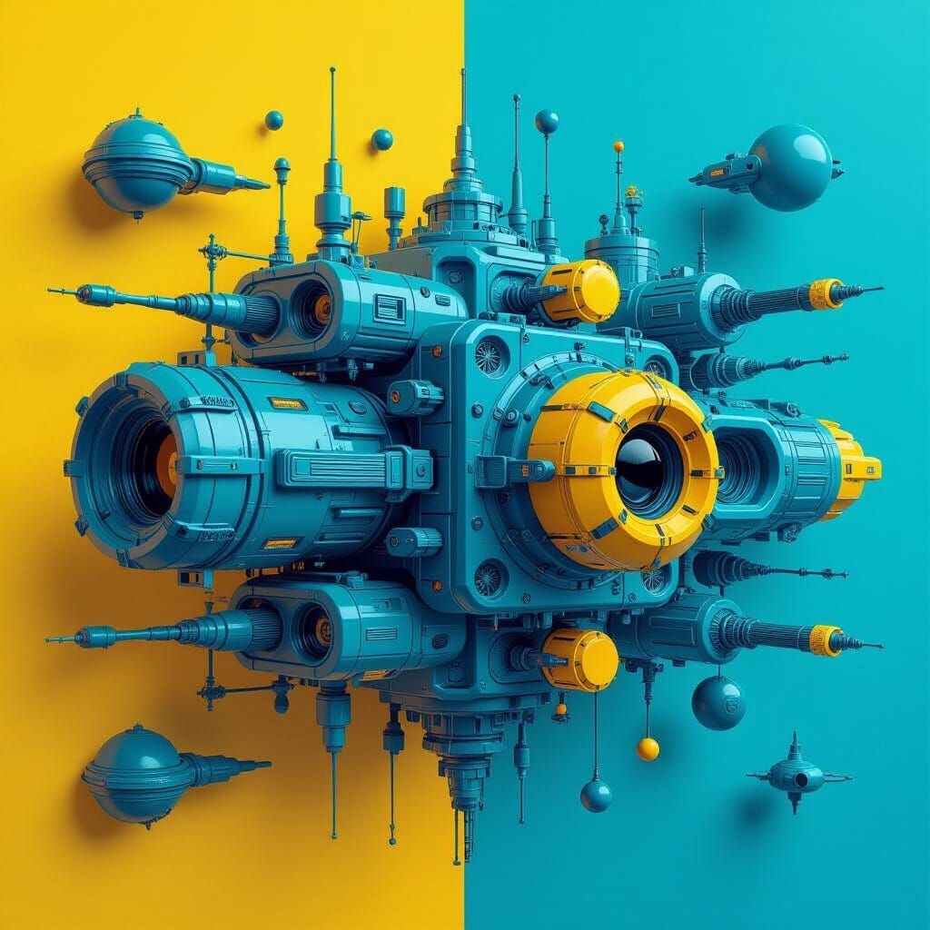 Futuristic Symbiosis: An Invention in Retro-Futuristic Style