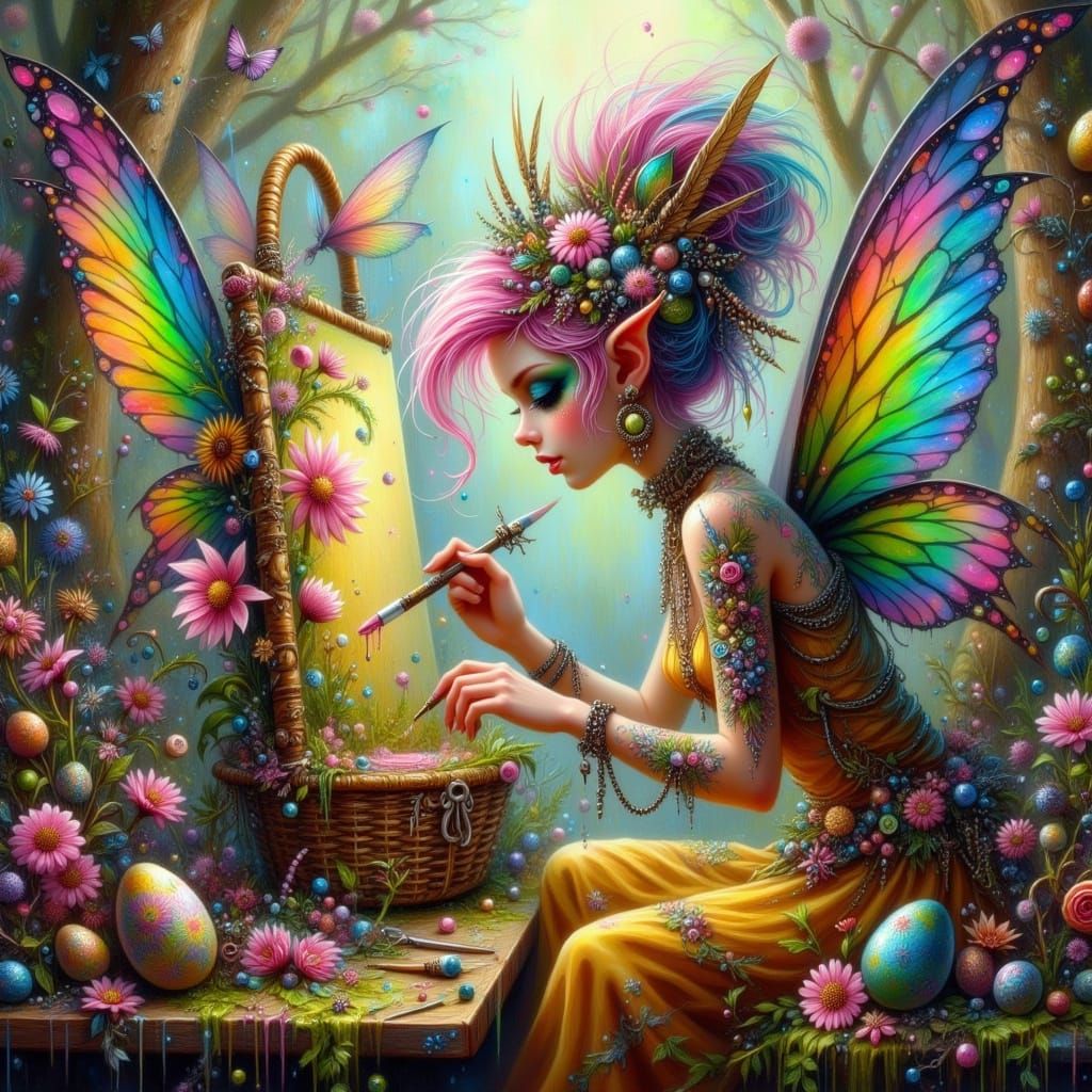 Fairy Punk Pixie Creates Whimsical Easter Art