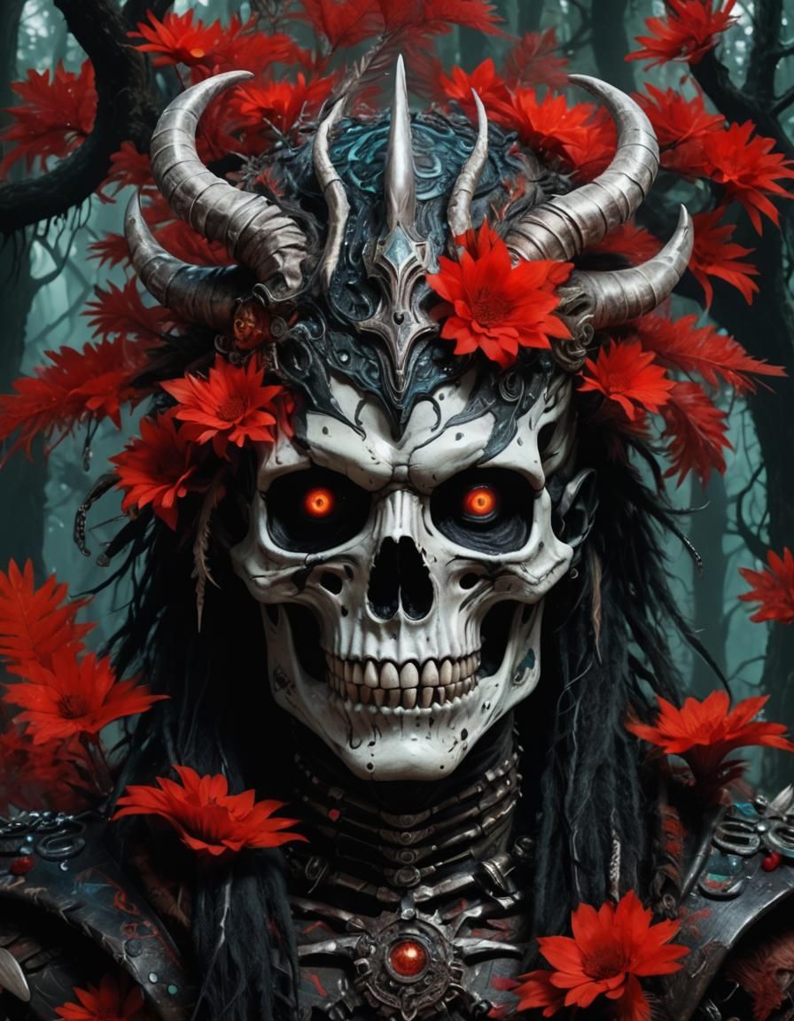 Dark Fantasy Masterpiece: Bony Fairy in Luminous Forest