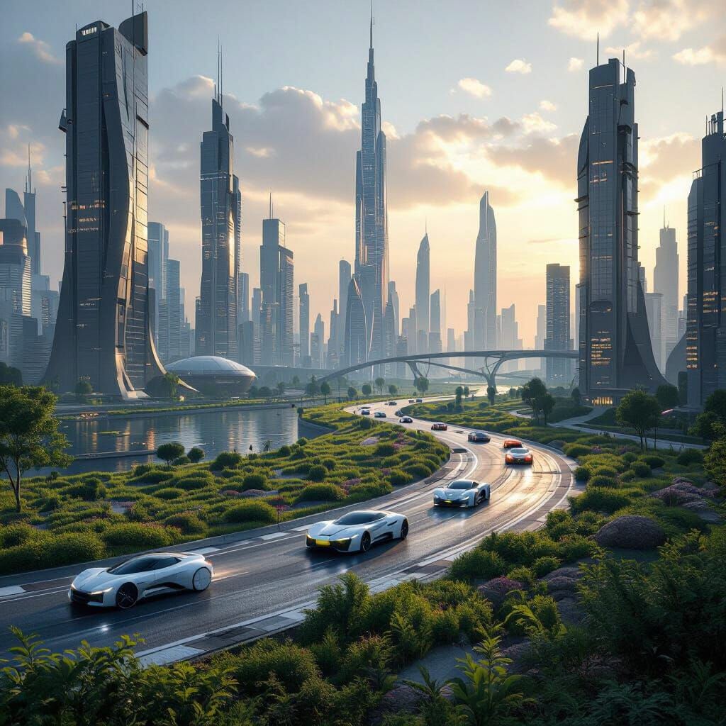 Futuristic Off-Road Race in Abandoned Cyberpunk City