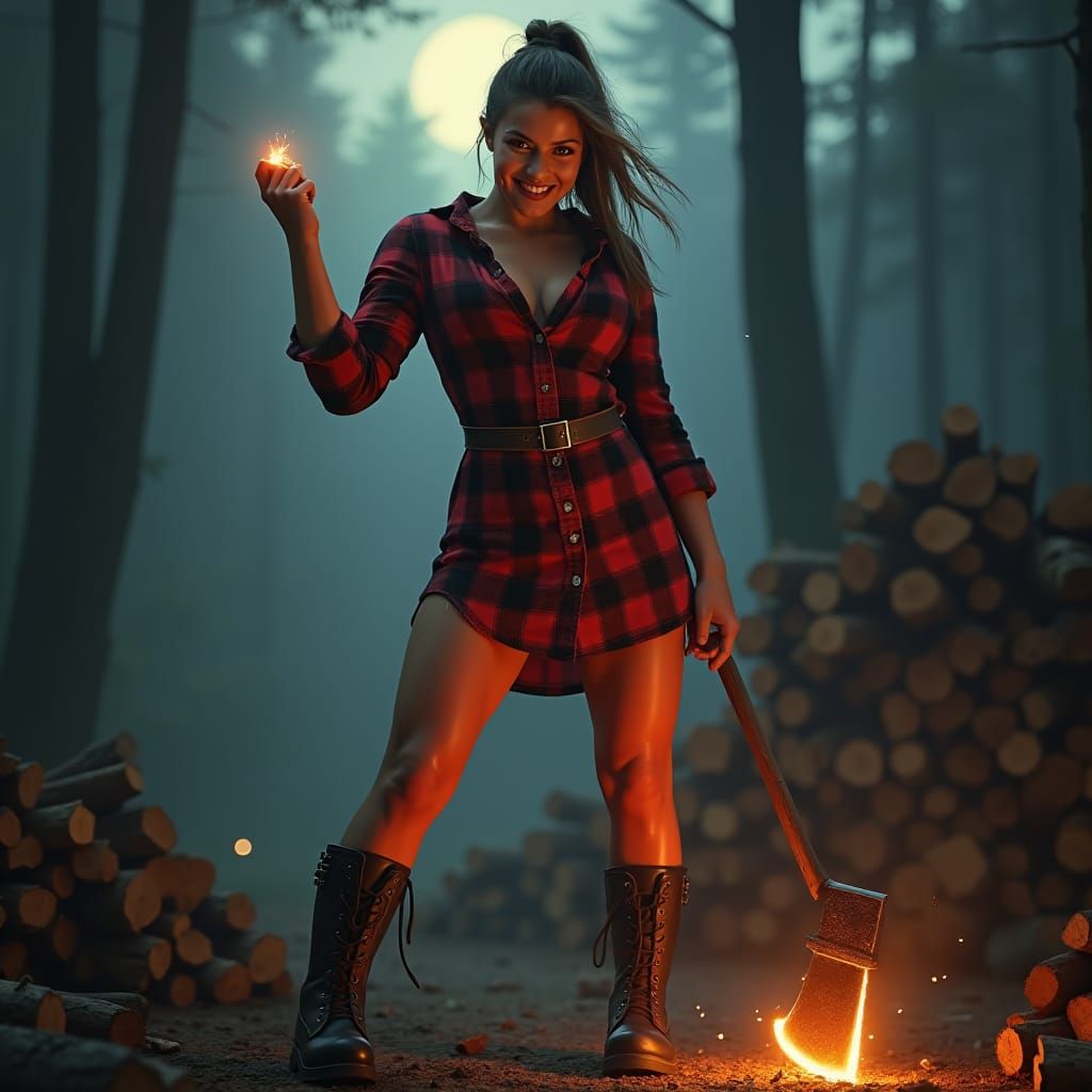 Hyperrealistic Portrait of a Strong, Radiant Woman in the Wo...