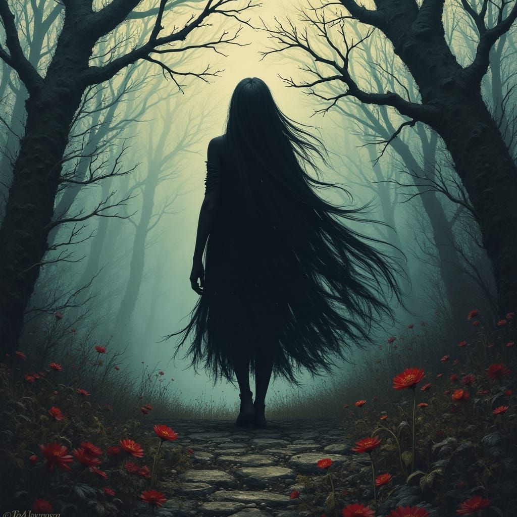 Grimdark Landscape in a Post-Impressionist Style