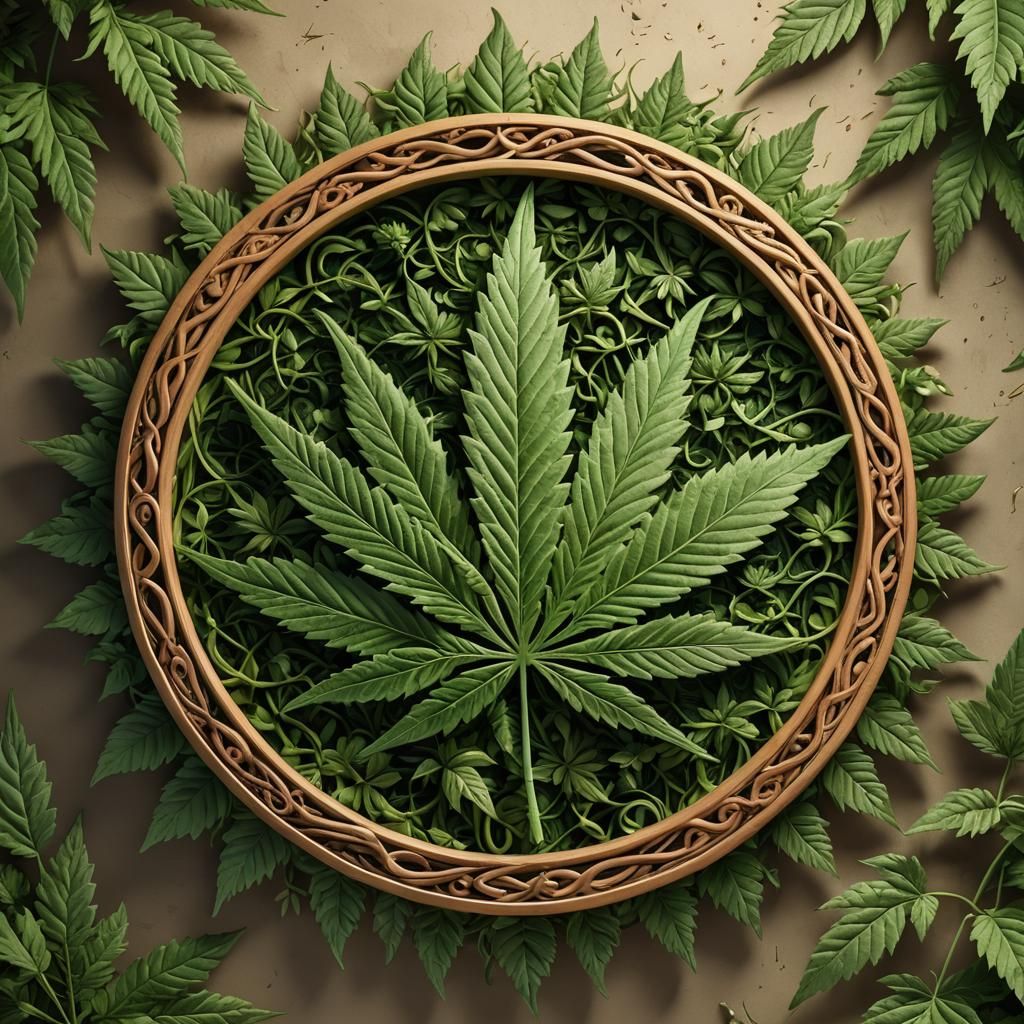 Surreal Cannabis Masterpiece with Intricate Botanical Detail...