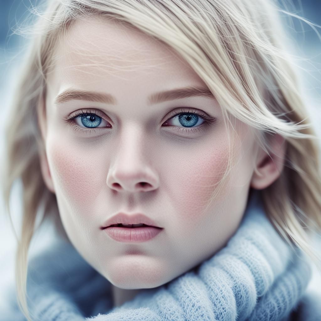 Elegant British Beauty with an Icy Glare