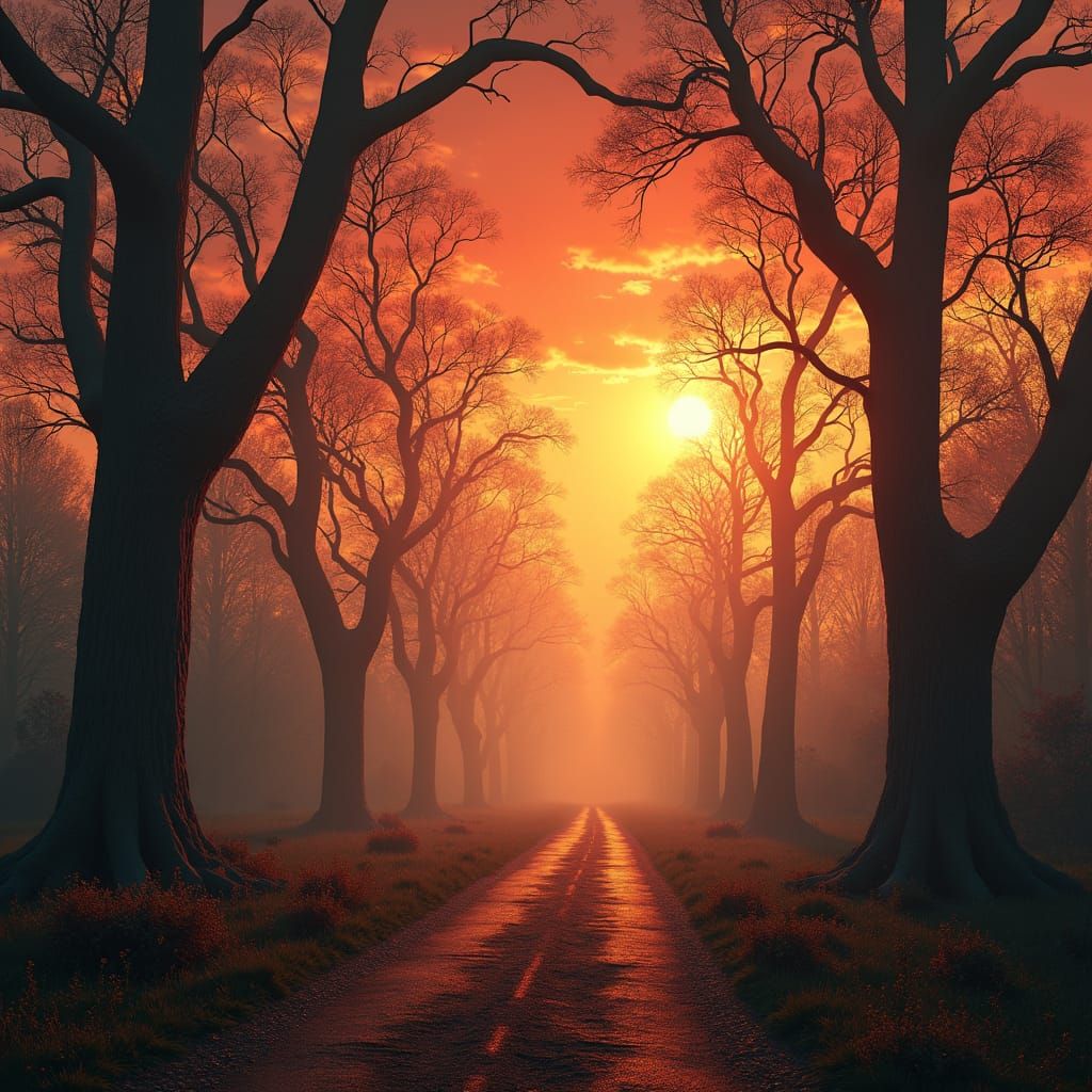 Epic Dusk Landscape of Bon Temps, Louisiana, in Photorealist...