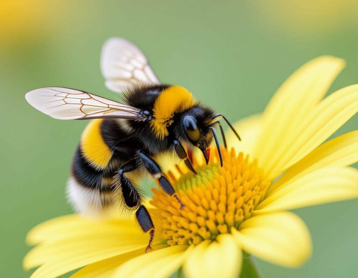 Sleepy Bumblebee Flying Home: 8K Resolution