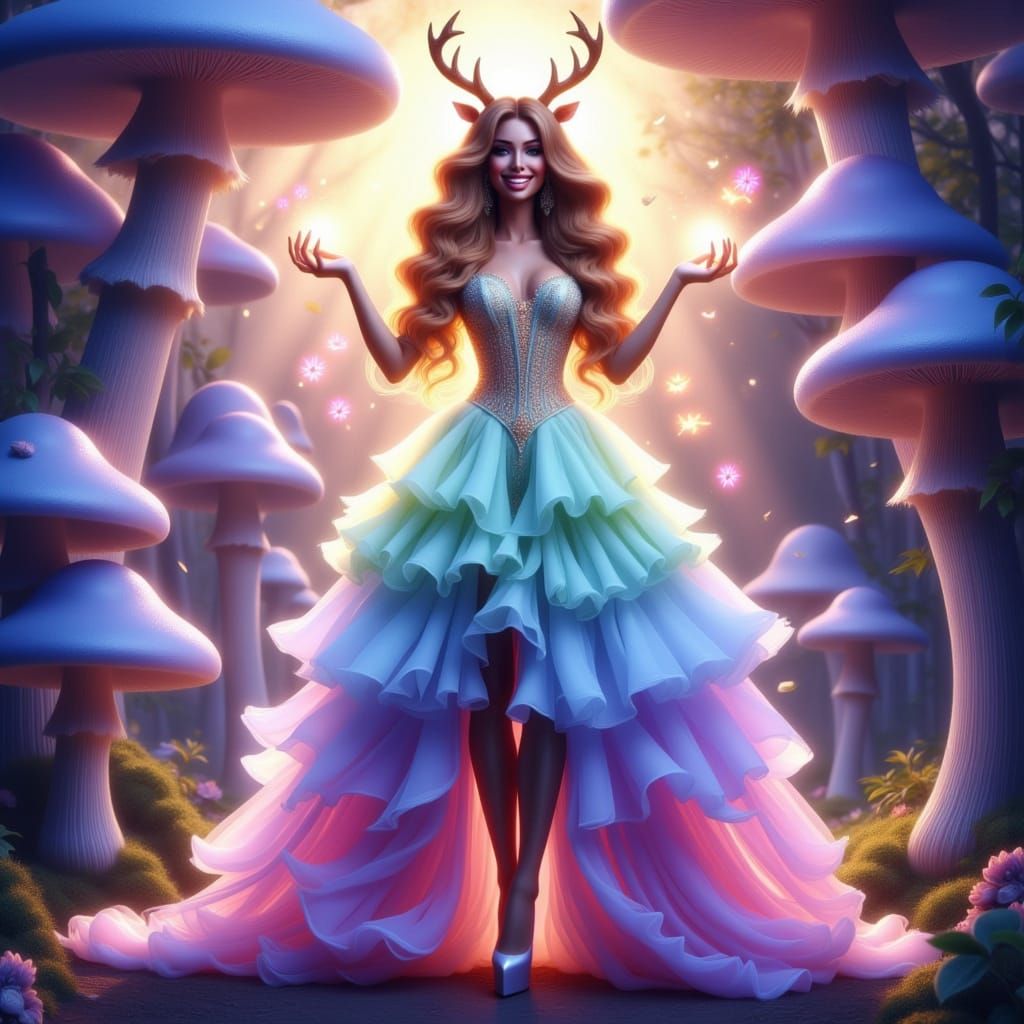 Radiant Goddess in Ethereal Pastel Hues