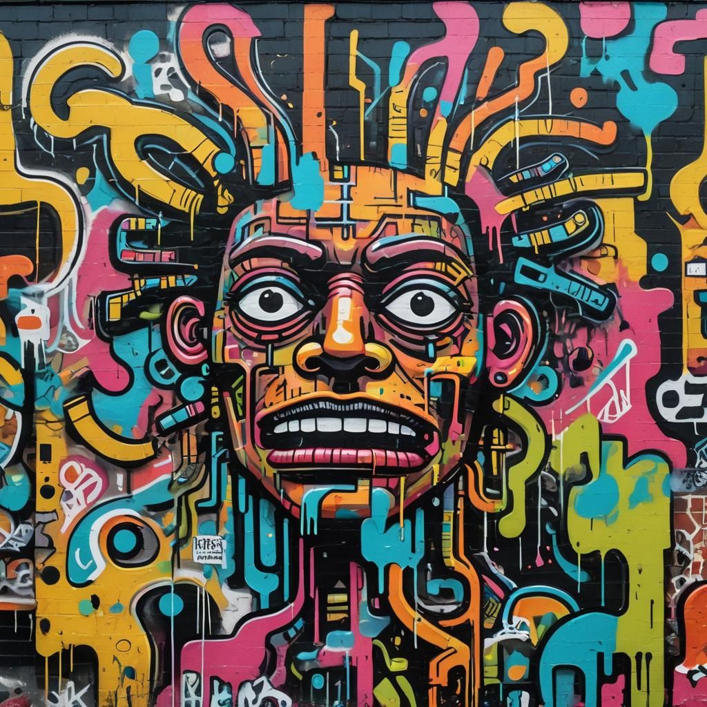 Graffiti Art in Vibrant Urban Setting