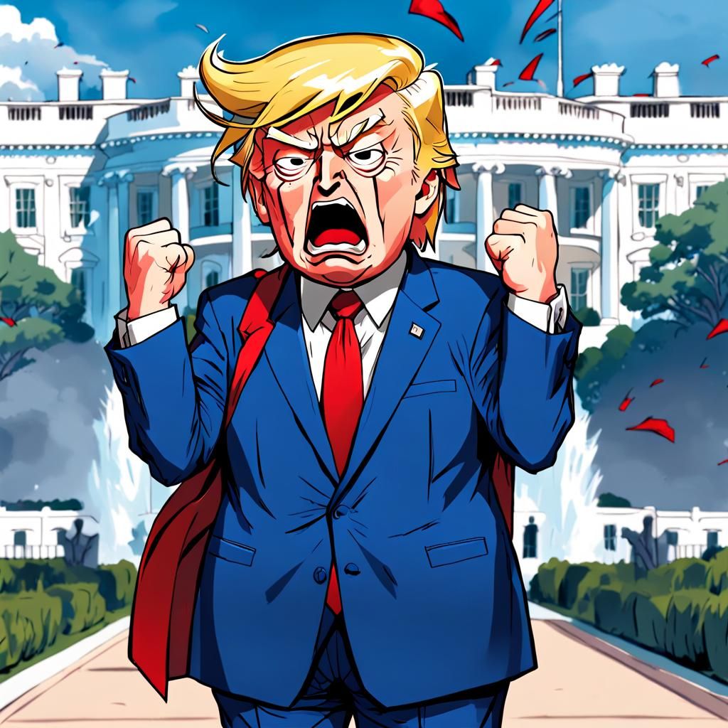 Trumpetantrum: A Cartoonish Depiction of a Frustrated Politi...