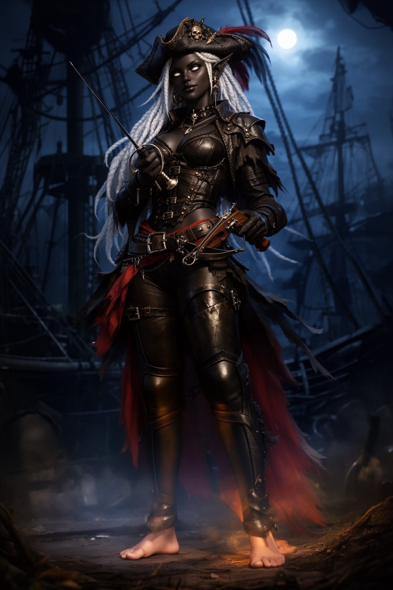 Moonlit Bare Feet Revealed in Low Angle Shot