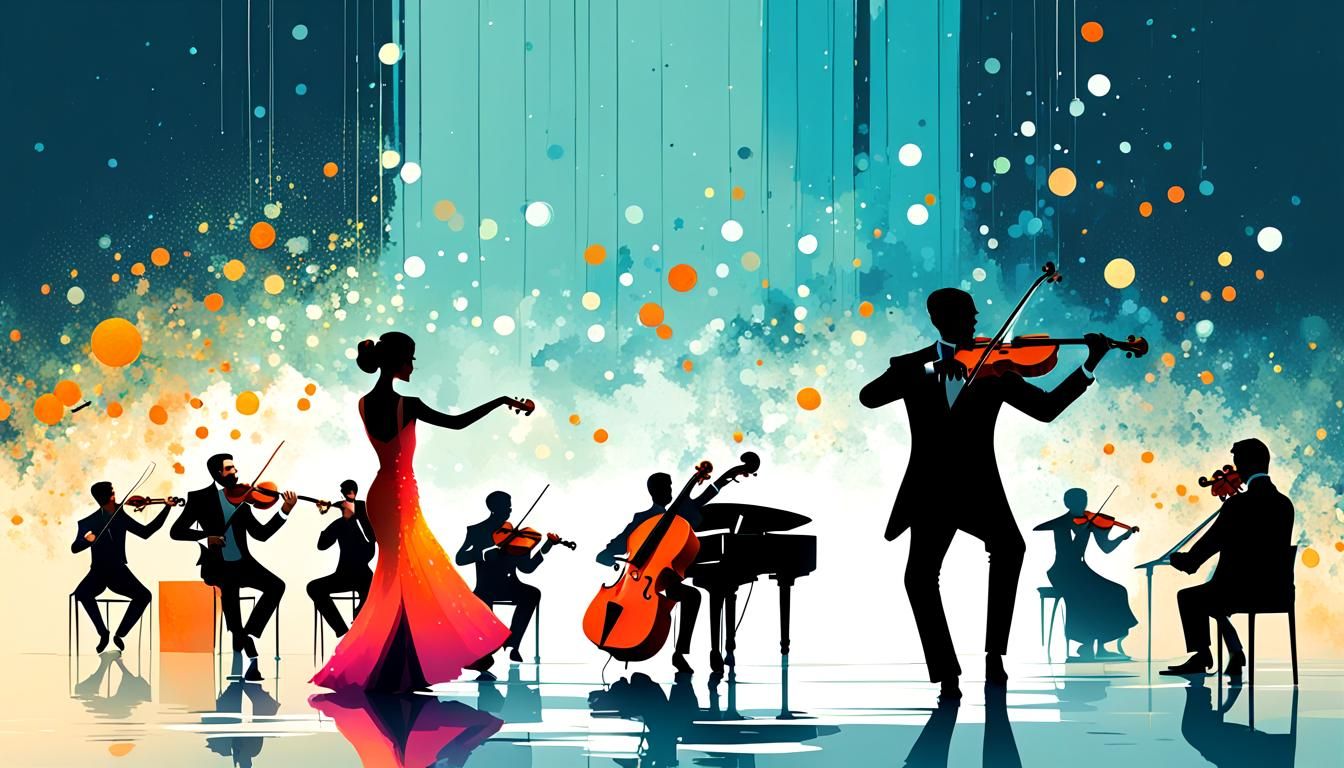 Cosmic Flamenco Serenade in Vibrant Bioluminescent Hues