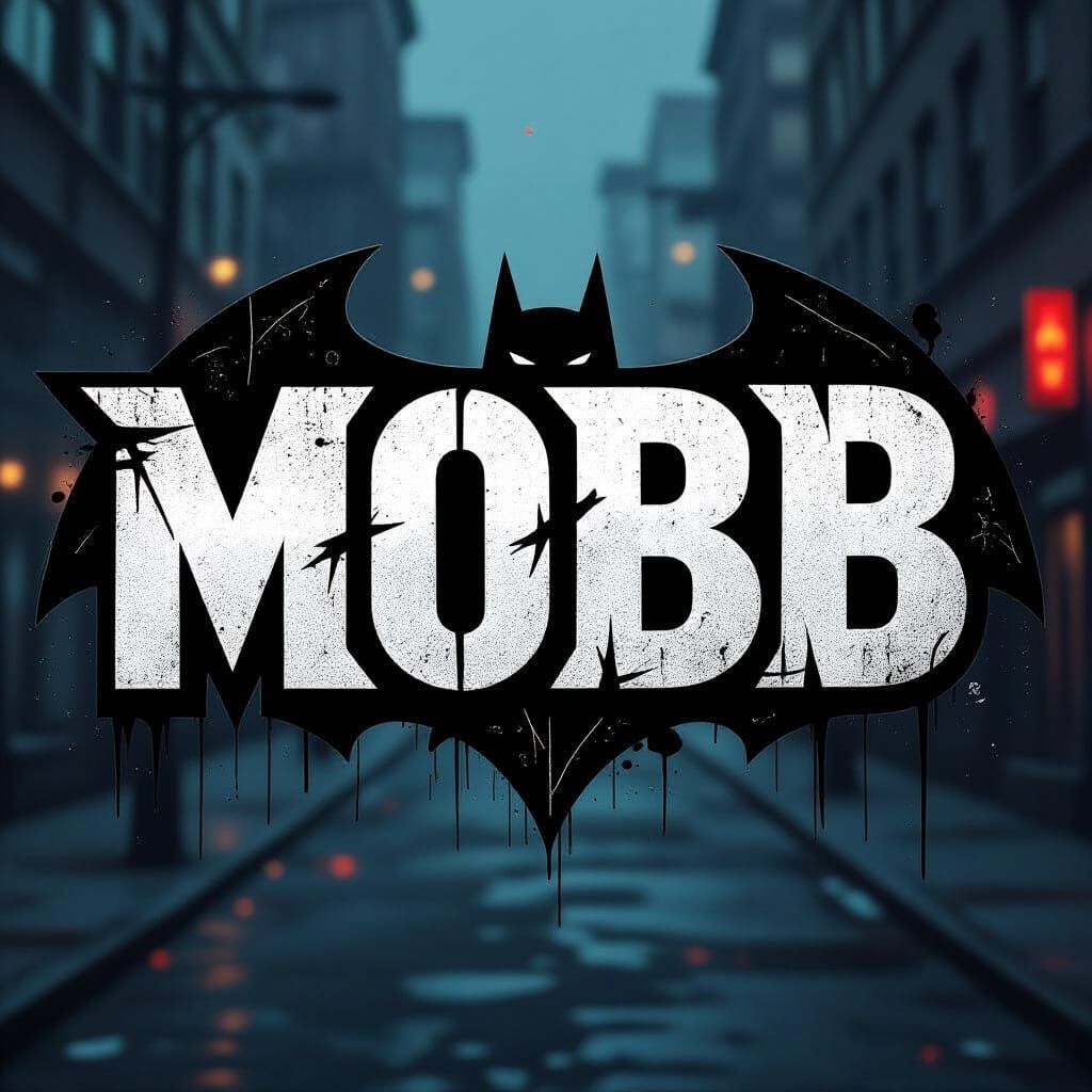 Graffiti Batman Logo with "MOBB" Letters