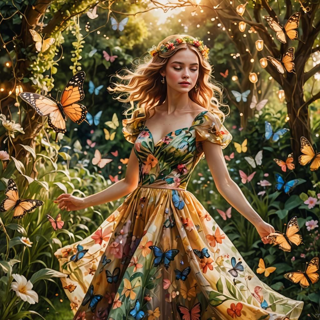 Whimsical Garden Goddess in Cinematic Style