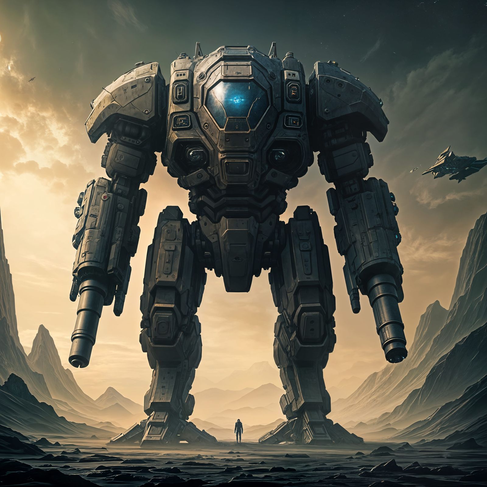 Cybernetic Mech Dominates Alien Dystopia