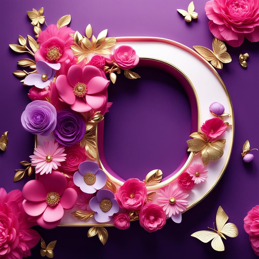 Luxurious Typography in Vibrant Pink and Gold