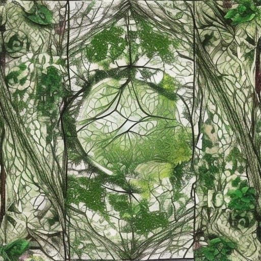 Lush Vines Envelop Ancient Ruins in a Tapestry of Green