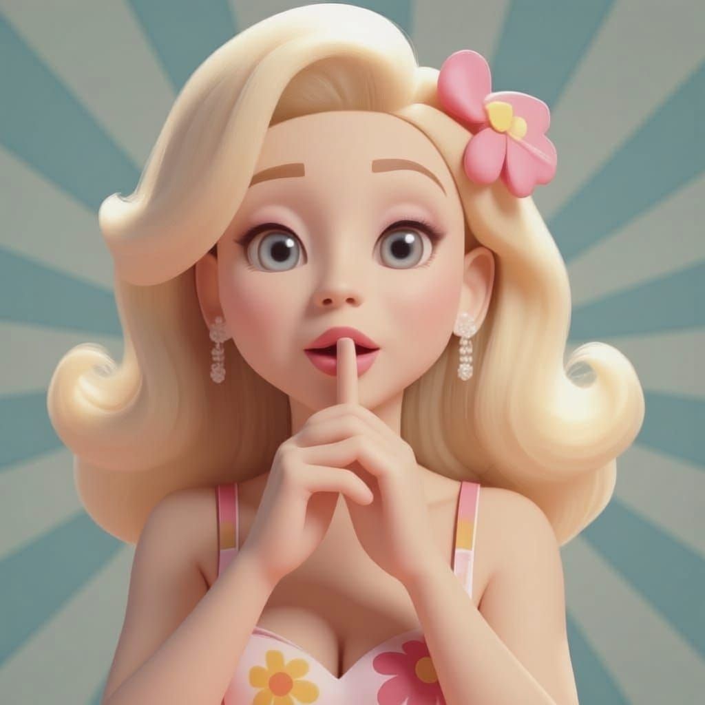 Pop Singer in Flower Power Dress in TV Studio