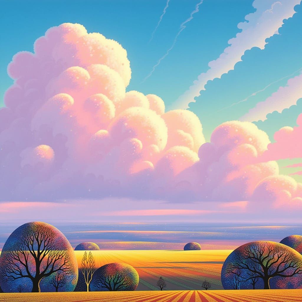 Multicoloured Clouds in Hyperdetailed Fantasy Style