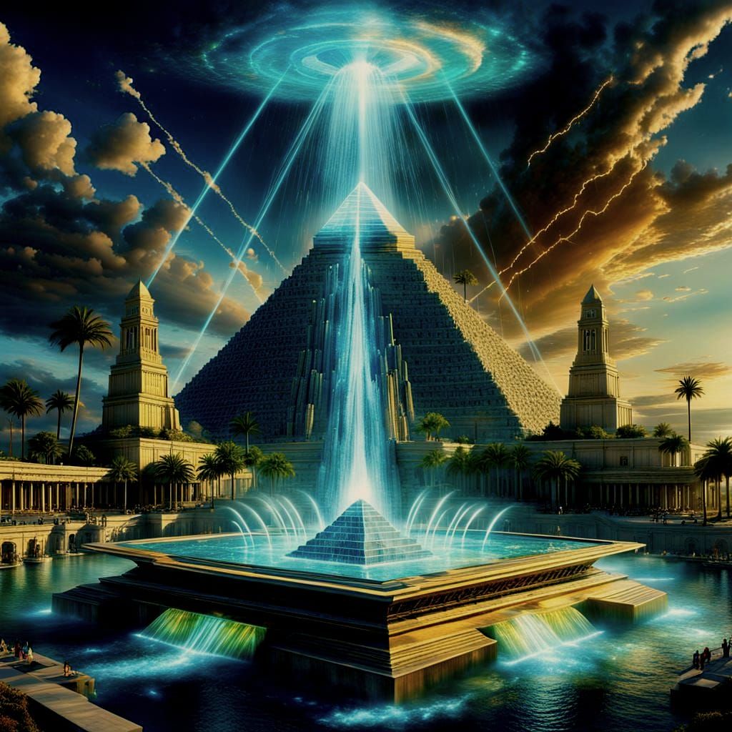 Golden Pyramid of Atlantis Radiates Healing Energy in a Gala...