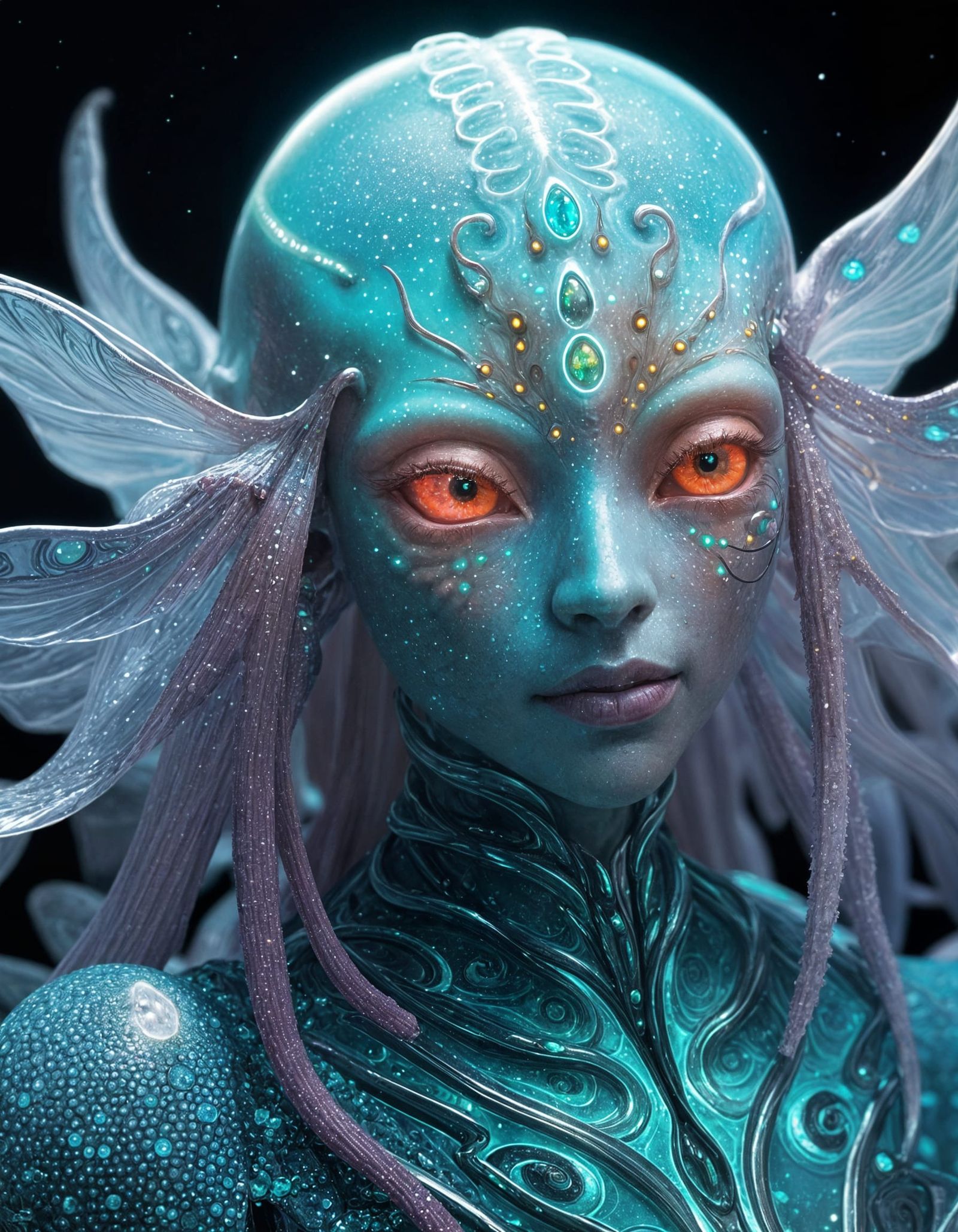 Peaceful Alien with Bioluminescence Concept Art