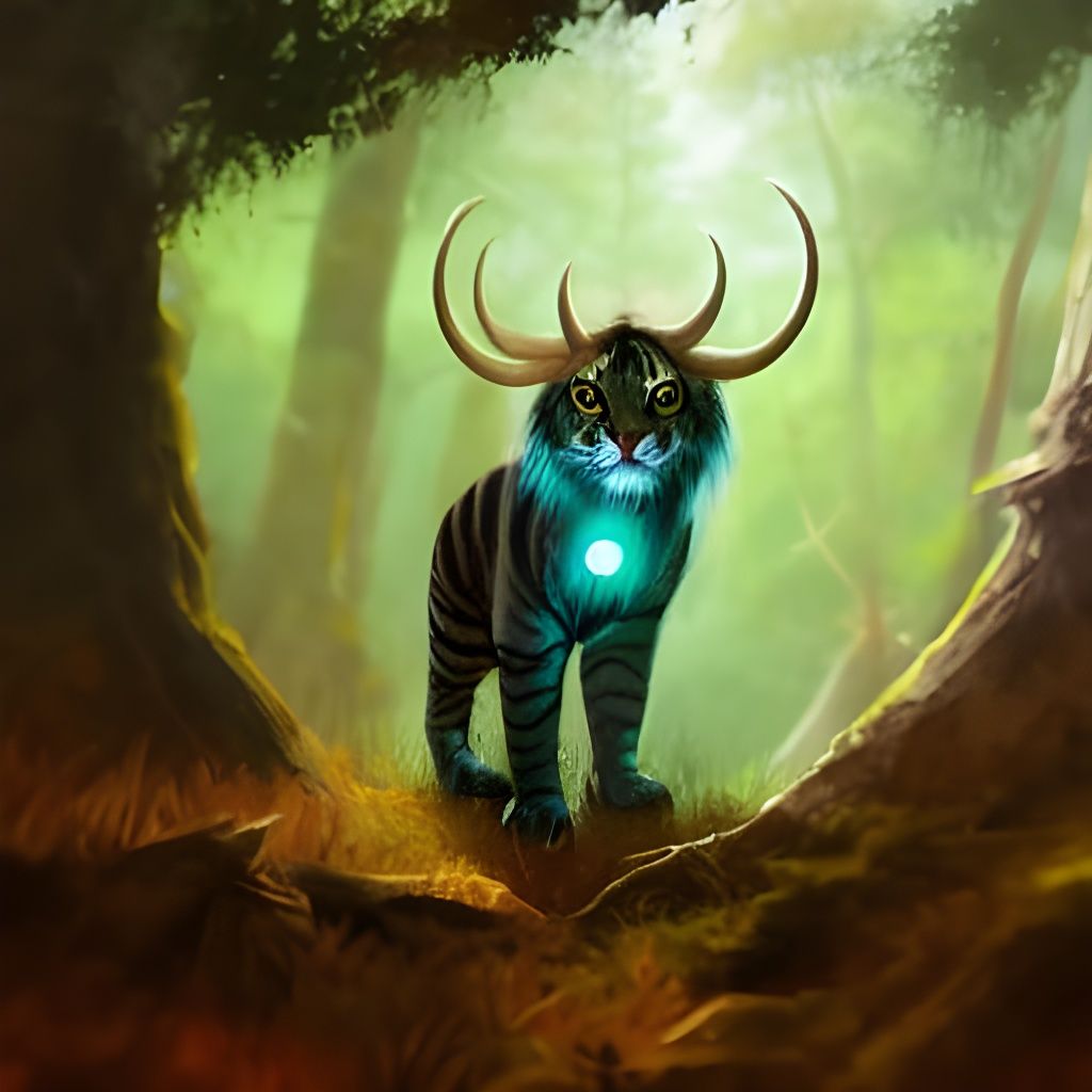 Neon Tiger Cub, Fantasy Art by Rutkowski and Yerka